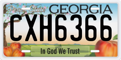 GA license plate CXH6366