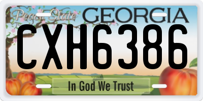 GA license plate CXH6386