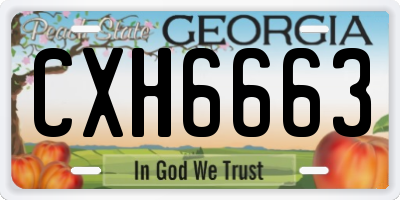 GA license plate CXH6663