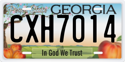 GA license plate CXH7014