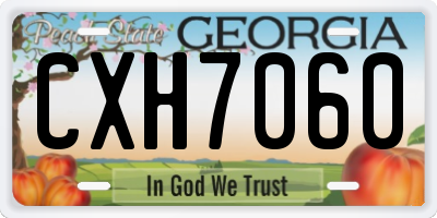 GA license plate CXH7060