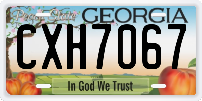 GA license plate CXH7067