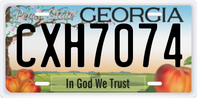 GA license plate CXH7074