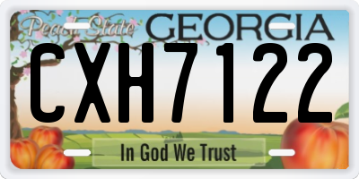 GA license plate CXH7122