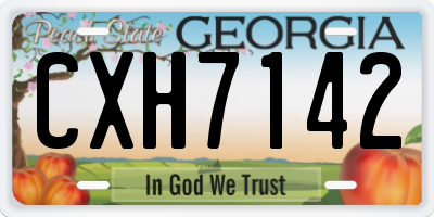GA license plate CXH7142