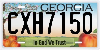 GA license plate CXH7150