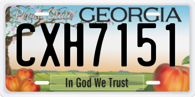 GA license plate CXH7151