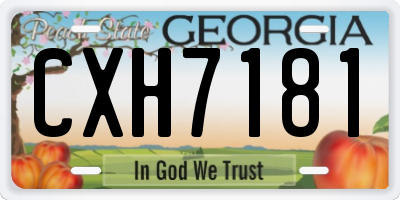 GA license plate CXH7181