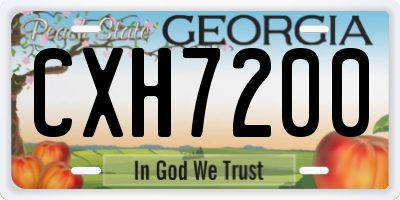 GA license plate CXH7200