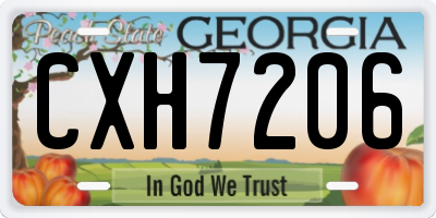 GA license plate CXH7206