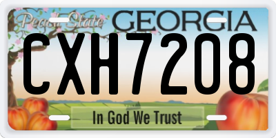 GA license plate CXH7208