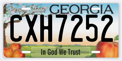 GA license plate CXH7252