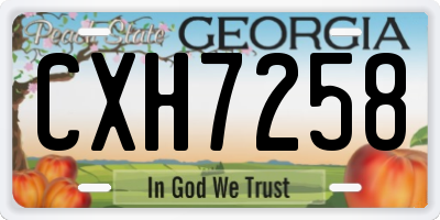 GA license plate CXH7258