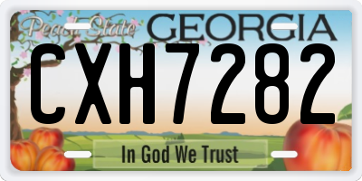 GA license plate CXH7282