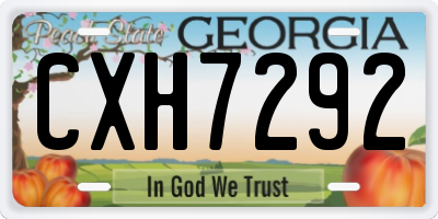 GA license plate CXH7292