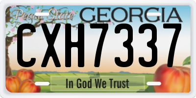 GA license plate CXH7337