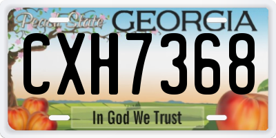 GA license plate CXH7368