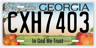GA license plate CXH7403