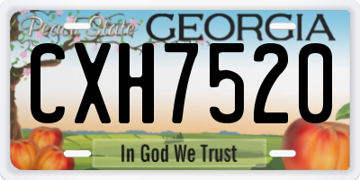 GA license plate CXH7520