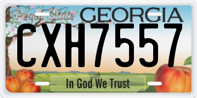 GA license plate CXH7557