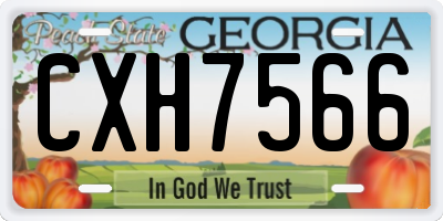 GA license plate CXH7566