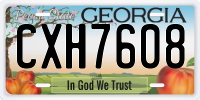 GA license plate CXH7608