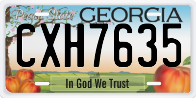 GA license plate CXH7635