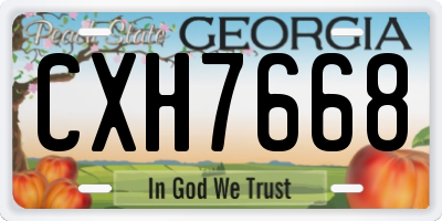 GA license plate CXH7668