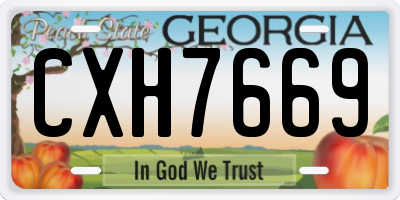 GA license plate CXH7669