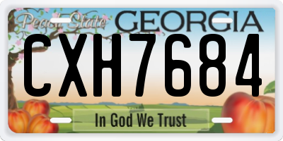 GA license plate CXH7684
