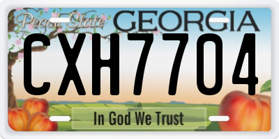 GA license plate CXH7704
