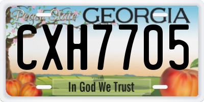 GA license plate CXH7705