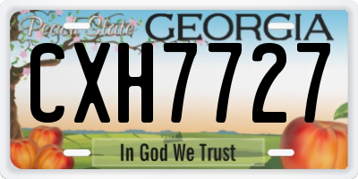 GA license plate CXH7727