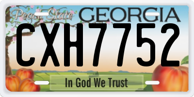 GA license plate CXH7752