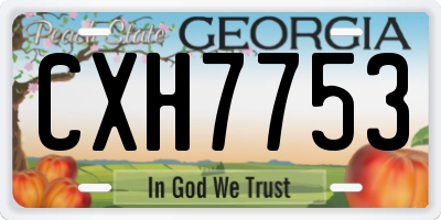 GA license plate CXH7753