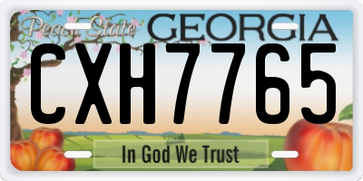 GA license plate CXH7765