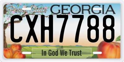 GA license plate CXH7788