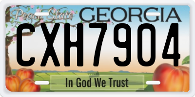 GA license plate CXH7904