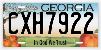 GA license plate CXH7922
