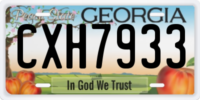 GA license plate CXH7933