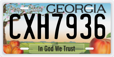 GA license plate CXH7936