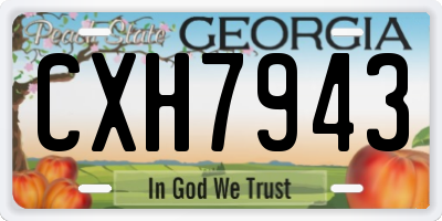 GA license plate CXH7943
