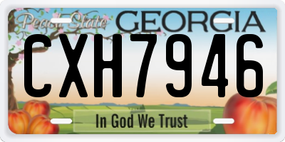 GA license plate CXH7946