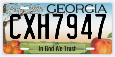 GA license plate CXH7947