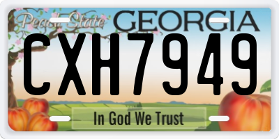 GA license plate CXH7949