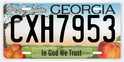 GA license plate CXH7953