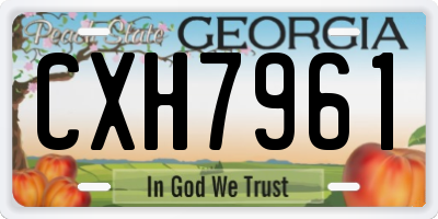 GA license plate CXH7961