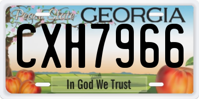 GA license plate CXH7966