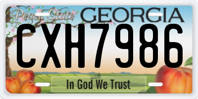 GA license plate CXH7986