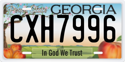 GA license plate CXH7996